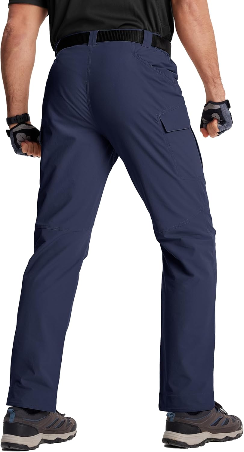 TACVASEN Men's Cargo Work Pants Construction Tactical Water Resistant Lightweight Outdoor Hiking Pants with 9 Pockets