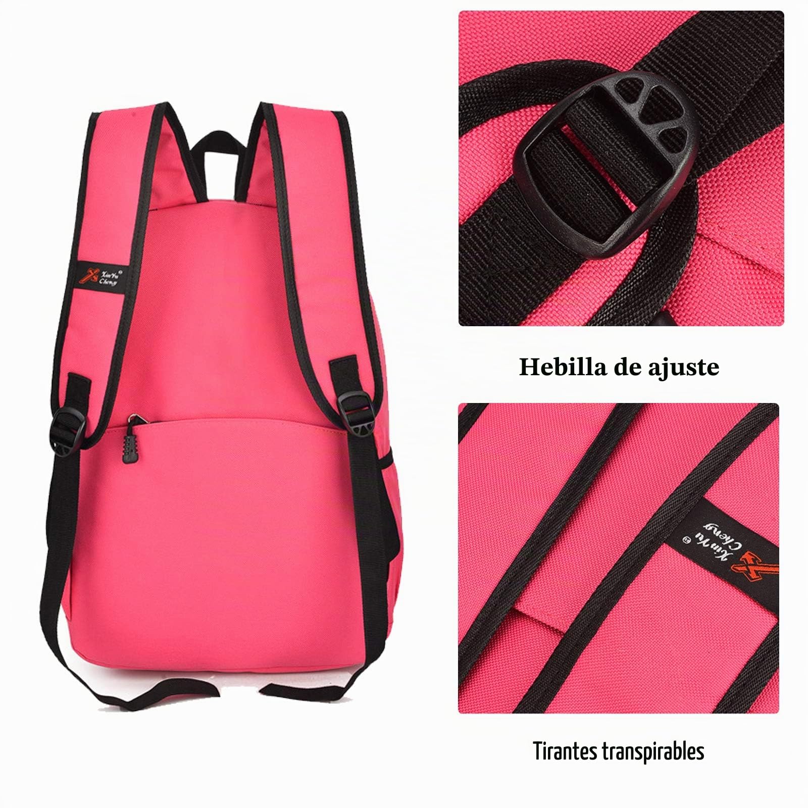 FANDARE Mochila Adolescente Casual Paño Oxford Duradera para Escuela y Viajes Púrpura