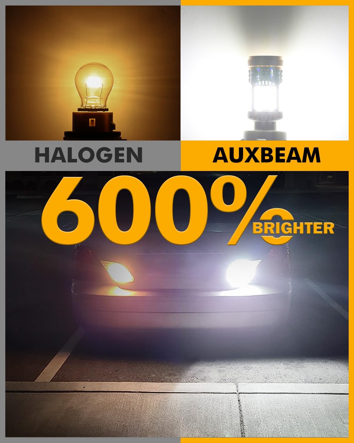 Auxbeam B21 Series 7440 LED Bulbs White Built in Resistor CANBUS Error Free Anti Hyper Flash 7440A 7440NA 7440AL 7440LL 7441 992 W21W WY21W Bulb 600% Super Bright Backup Reverse Light