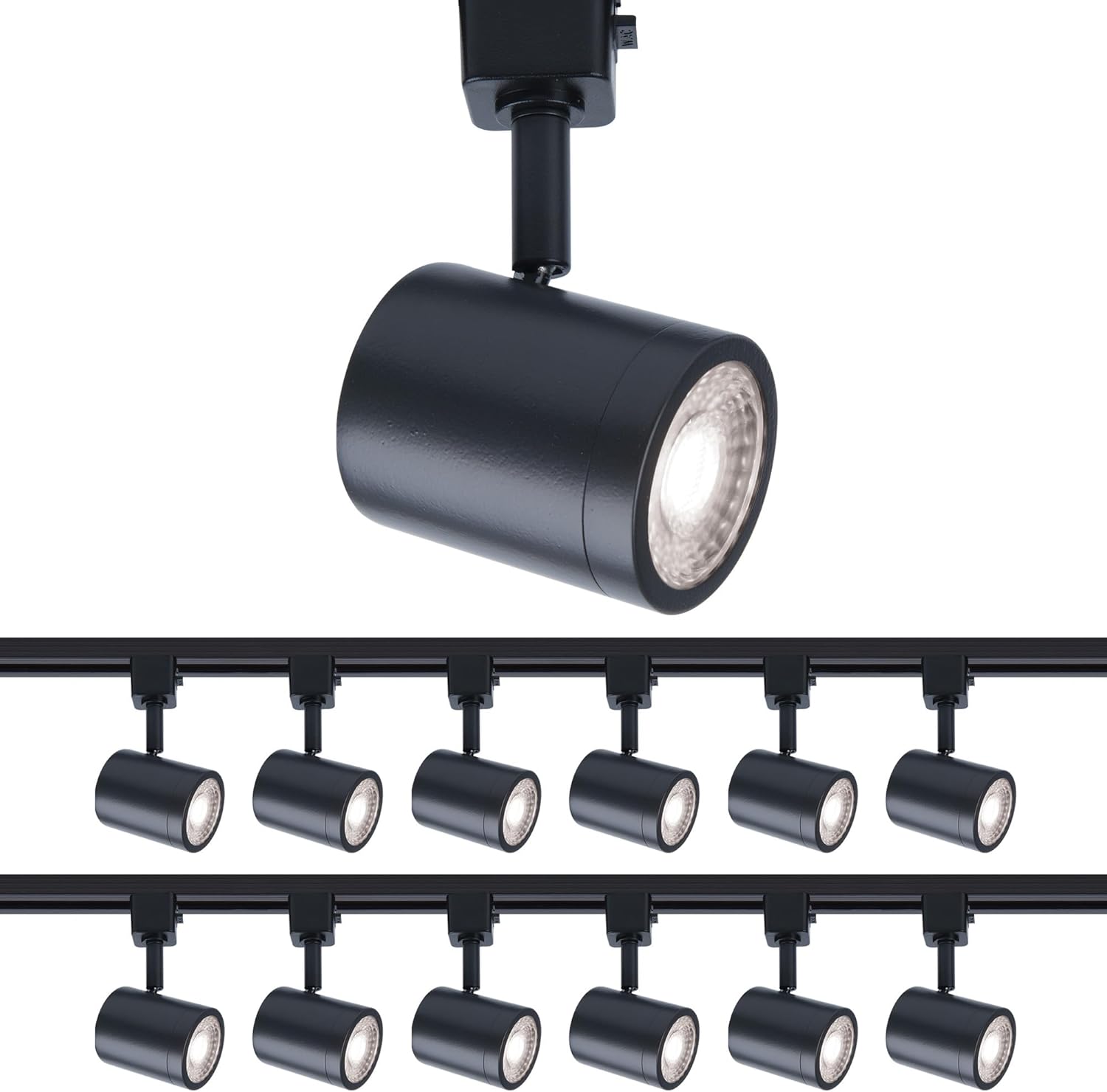 WAC Lighting Charge 8010 LED Adjustable Track Head 5-CCT Selectable 9W 865 Lumens Fully Dimmable in Black for H-Style 3 Wire Track (Pack of 12)