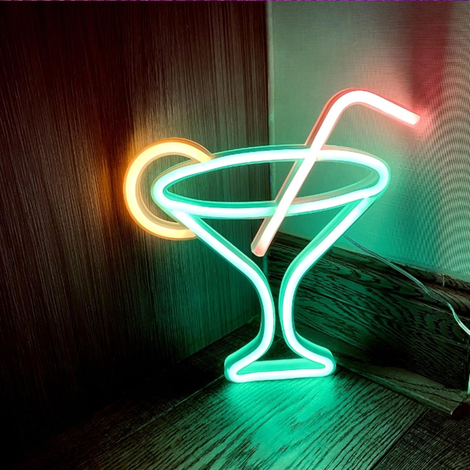 Amazon.co.jp: LEDカクテルネオンサイン、ワイングラスネオンライト