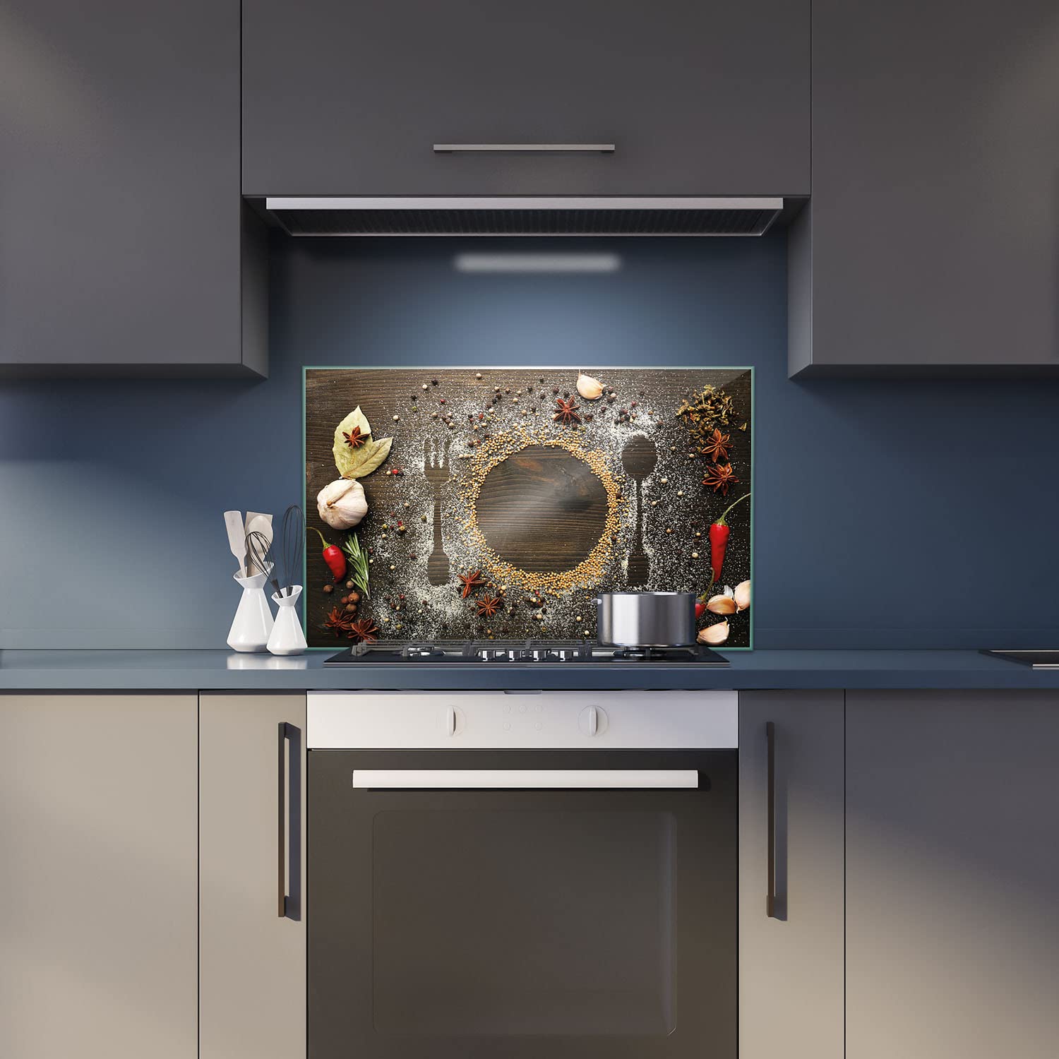 Herdabdeckplatte Abdeckung Ceranfeld Abdeckplatte Schneidebrett 1-Teilig 80x52 Gewürze Braun Spritzschutz Glasplatte Ceranfeldabdeckung Schutz Kochplatten Herdschutz Sicherheitsglas Glasschneidebrett