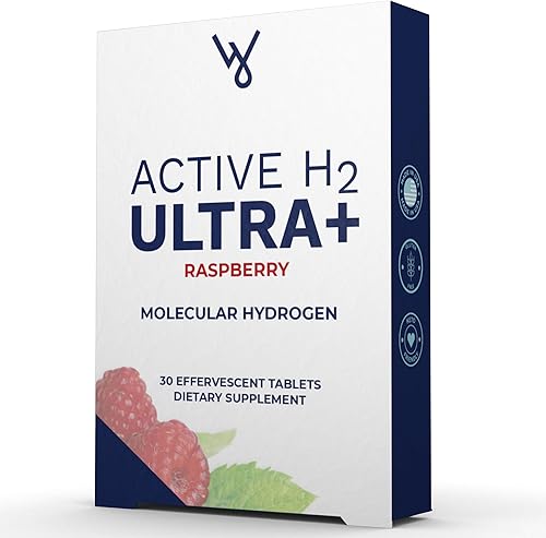 Active H2 Ultra+ - Tableta de agua de hidrógeno, frambuesa natural. Optimiza la salud, apoya la inmunidad y equilibra los antioxidantes con los