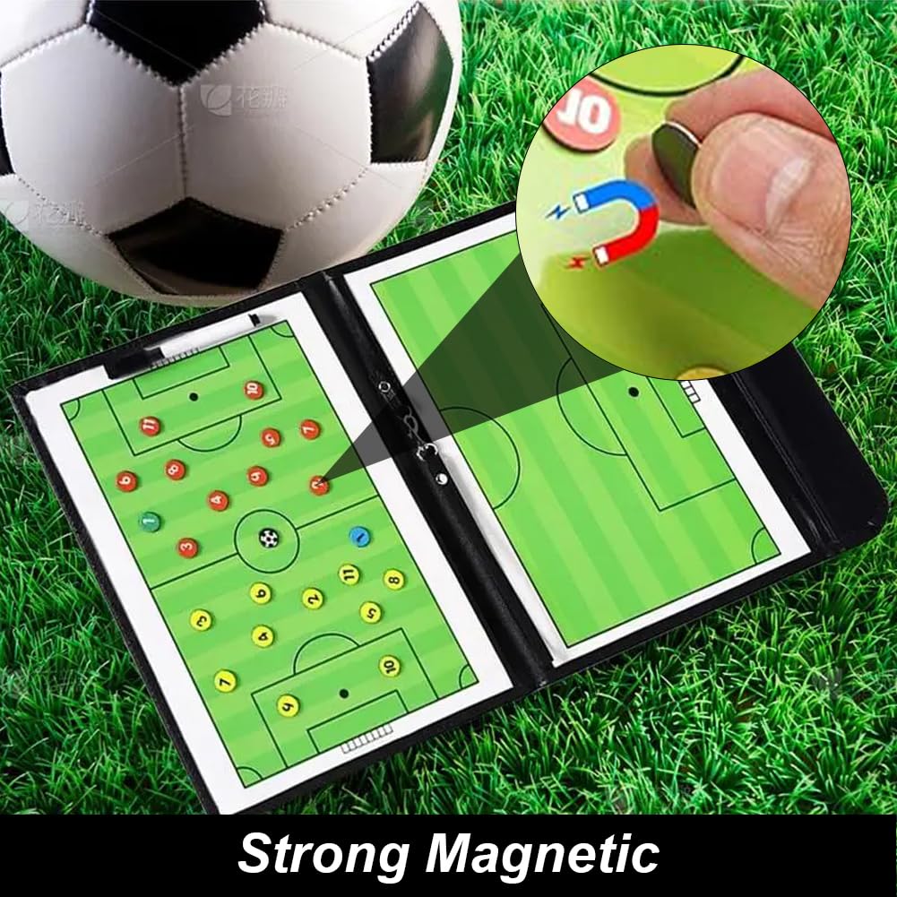 Lavagna Tattica Calcio,Lavagnetta Tattica Calcio,Lavagna Magnetica Calcio,Cartellina Allenatore Calcio,Magnetica Allenatore di Board Portatile,con Penne,Gomma,Magneti,per Insegnare e Formazione