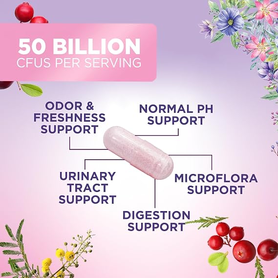 Probiotics for Women - Probiotic Blend 50 Billion CFU Per Cap - 16 Feminine Health Strains Women's Probiotic - Prebiotic for Vaginal PH Balance, Urinary UT Health Support - Bottled USA - 60 Capsules