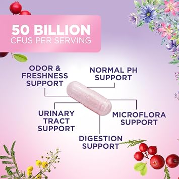 Probiotics for Women - Probiotic Blend 50 Billion CFU Per Cap - 16 Feminine Health Strains Women's Probiotic - Prebiotic for Vaginal PH Balance, Urinary UT Health Support - Bottled USA - 60 Capsules
