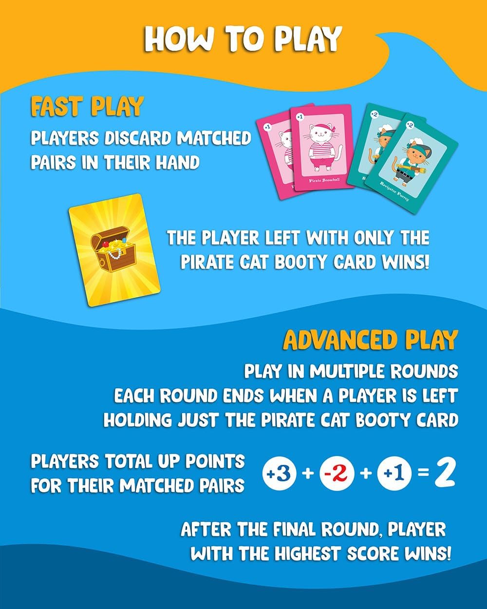 Pirate Cat Booty! A Fun Family Card Game for Kids and Adults Ages 4 and up, 2-8 Players