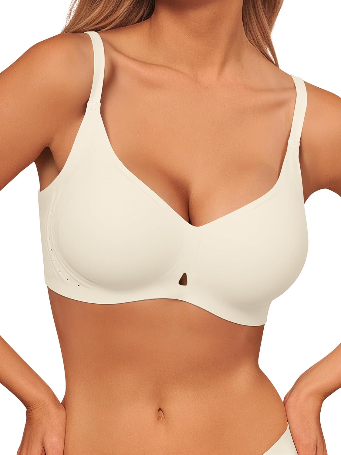 Wireless Push Up Bras Full Coverage No Underwire Seamless T Shirt Bra Everyday Sleep Jelly Bras for Older Women