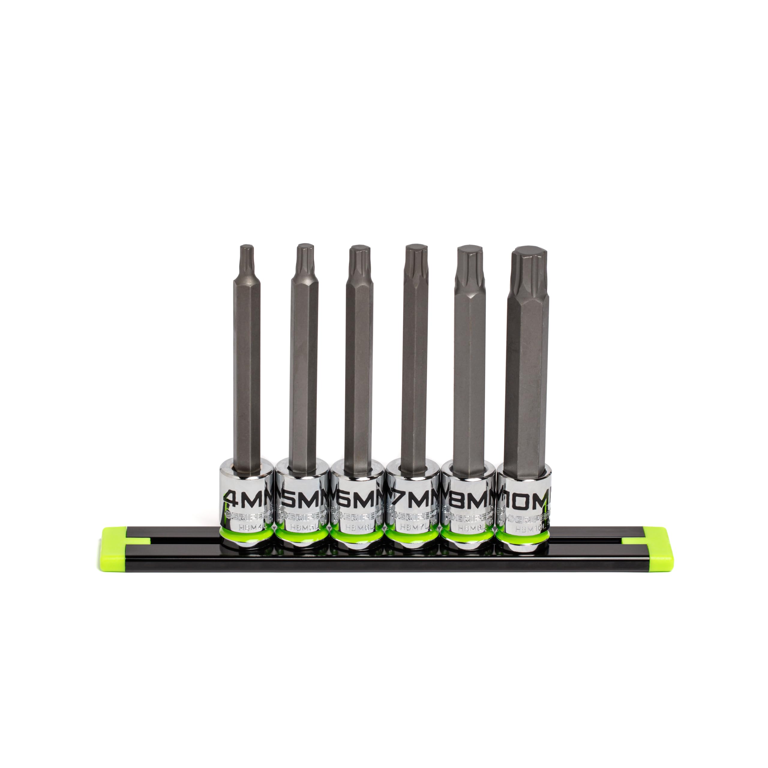 GRIPEDGE HEX Bit Socket Set | 6-PC - 3/8'' Drive Long Metric RPT