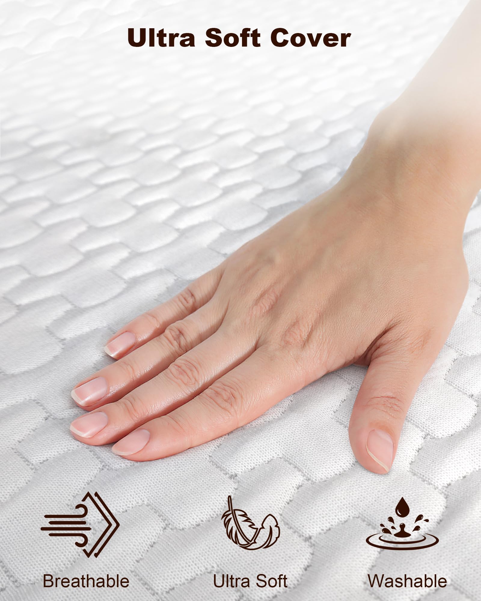 Cubrecolchón de espuma viscoelástica de 4 pulgadas [RV King] para RV con funda ultrasuave, certificado CertiPUR-US, 72 x 80 pulgadas