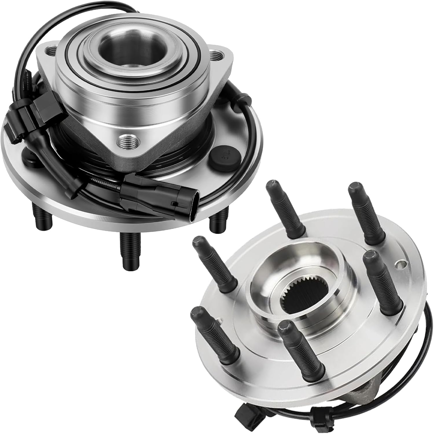 515036 Pair 2 Front Wheel Hub & Bearing Assembly for 4WD 1999-2007 Chevy GMC Silverado Sierra Avalanche 1500, Yukon XL Suburban 1500 Tahoe Cadillac Escalade ESV EXT