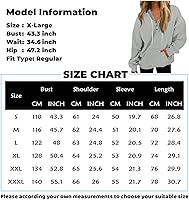 Vista 5 de EOPUING Sudaderas con capucha con cremallera de un cuarto para mujer, sudaderas de gran tamaño con bolsillo para otoño e invierno