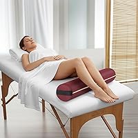 Vista 5 de Saloniture Cojín redondo completo para mesa de masaje, 26 x 6 pulgadas, color burdeos