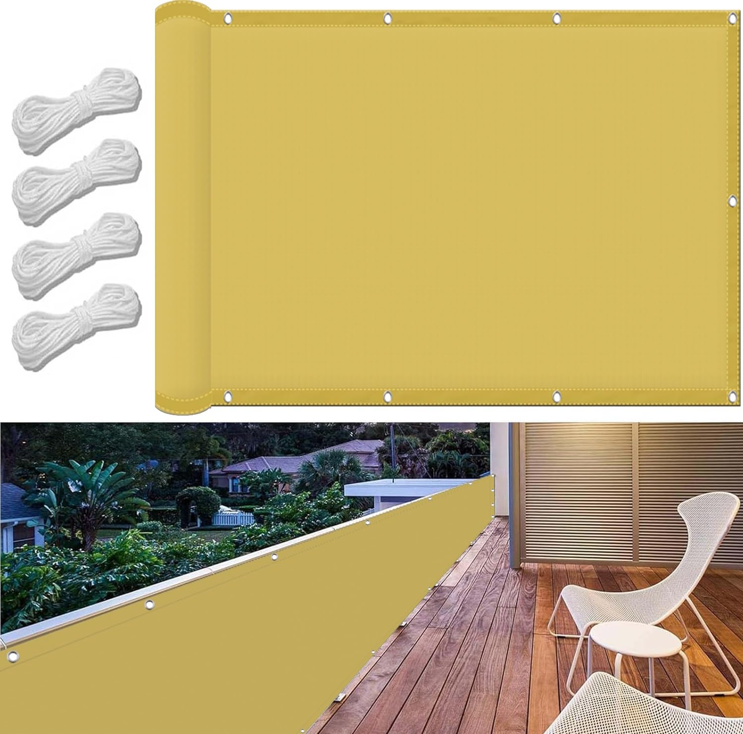 Voile d'ombrage rectangulaire étanche haut de gamme couleur crème