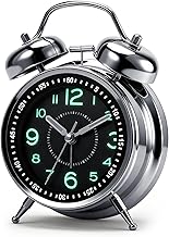Kssvzz Alarm Clock, Analogue Alarm Clock, Vintage with Double Bell, Battery Operated, Very Loud for Adults Who Sleep a Loud