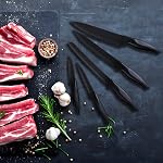 FrutPunch Kitchen Knife Set with Knife Block,7-Piece Kitchen Knife Block Set, Knife Set with Block with Built-in Sharpening Block, Dishwasher Safe