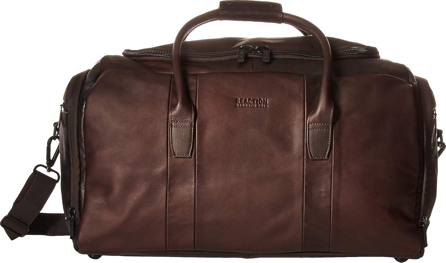 Kenneth Cole REACTION Duff Guy Colombian Leather 20" Single Compartment Top Load Travel Duffel Bag, Brown