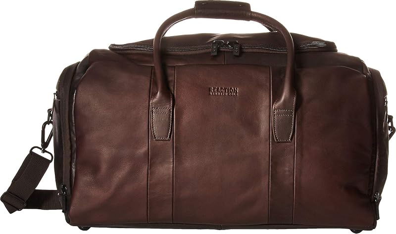 Bolsa de viaje Duff Guy de cuero colombiano 20"de un solo compartimento de carga superior, marrón