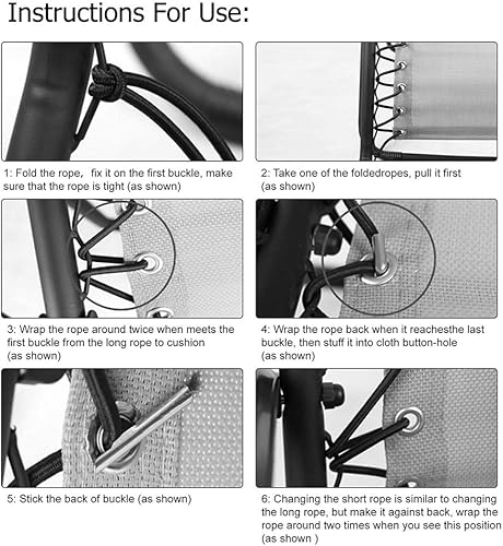 Miniatura 4 de Cables de repuesto profesionales para herramienta de reparación reclinable de gravedad cero para silla de salón (negro, 8 cordones)