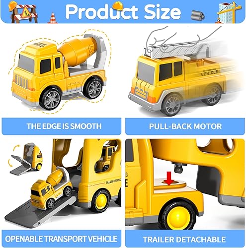 Miniatura 3 de EPPO Camión de bomberos del vehículo de ingeniería Juguetes Camión Fricción Power Toy Car 7in1