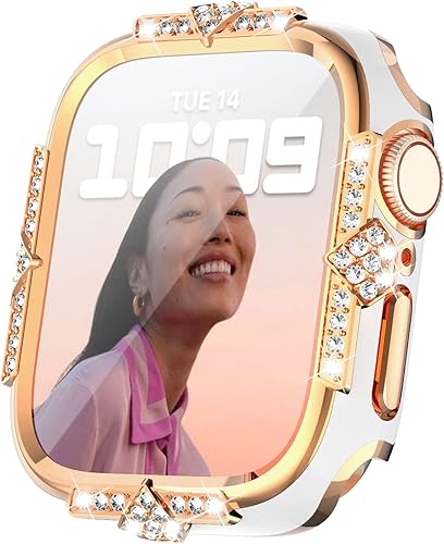 Miniatura 1 de Deeplus Funda compatible con Apple Watch Series 87 de 1.772 pulgadas, con protector de pantalla de vidrio integrado de 1.571.731.77 pulgadas, funda