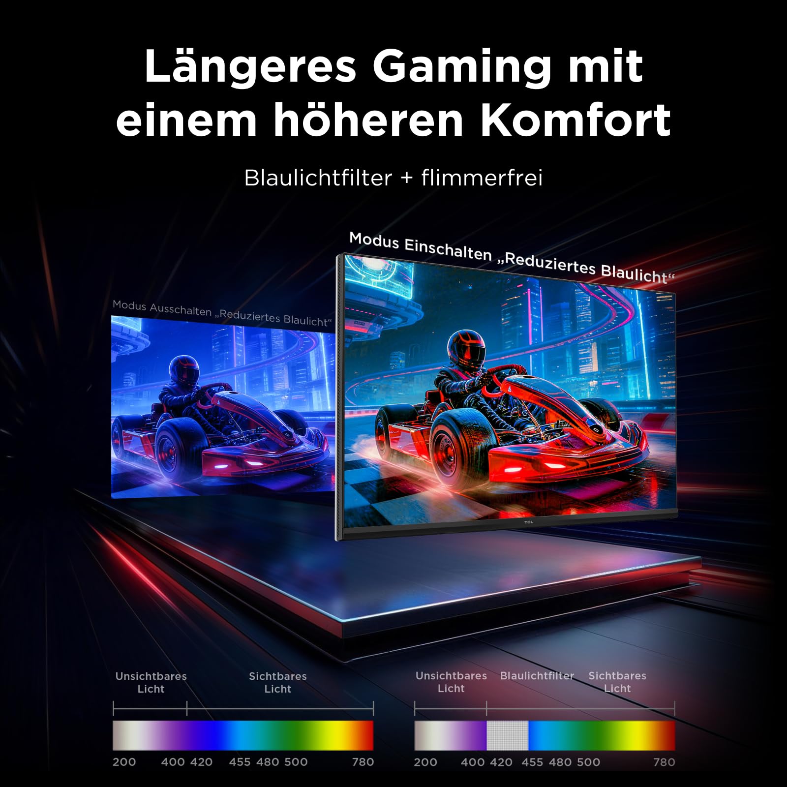 TCL Gaming Monitor 27 Zoll QD-Mini-LED 27G64, QHD-Auflösung, 180Hz, Fast-HVA-Panel, HDR 600 nits, 1ms GTG Reaktionszeit, AMD Freesync, Kompatibilität mit G-Sync