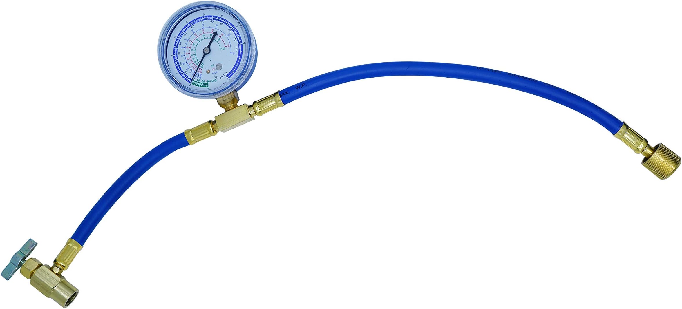 Oileus R22 R12 Refrigerant Recharger with Guage, Easy Opener and Cooper Material, Works with R134A Bottle Can, Connect to R12/R22 Port ONLY, for R134 Port, Buy R134A Recharger.