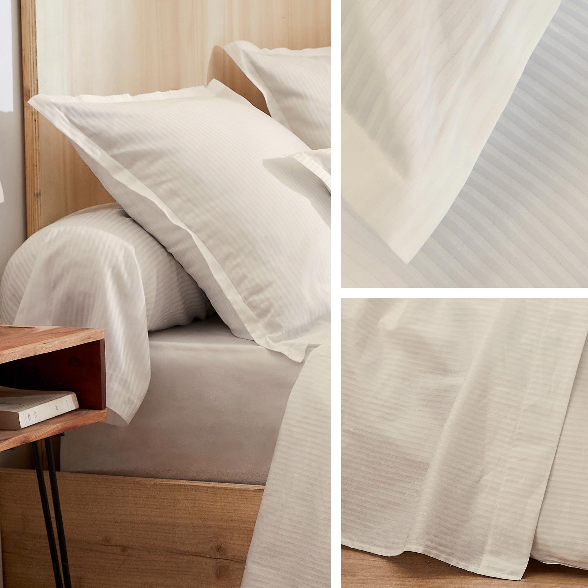 Linnea Drap Plat 240x310 cm Satin de Coton Grand HÔTEL Marron Sable