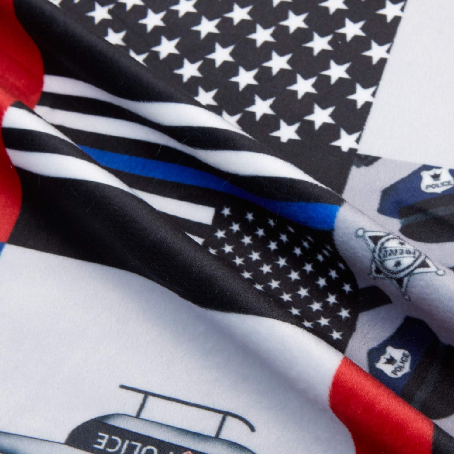 Shannon Digital Minky Cuddle Police Blue Line, Fabric by the Yard