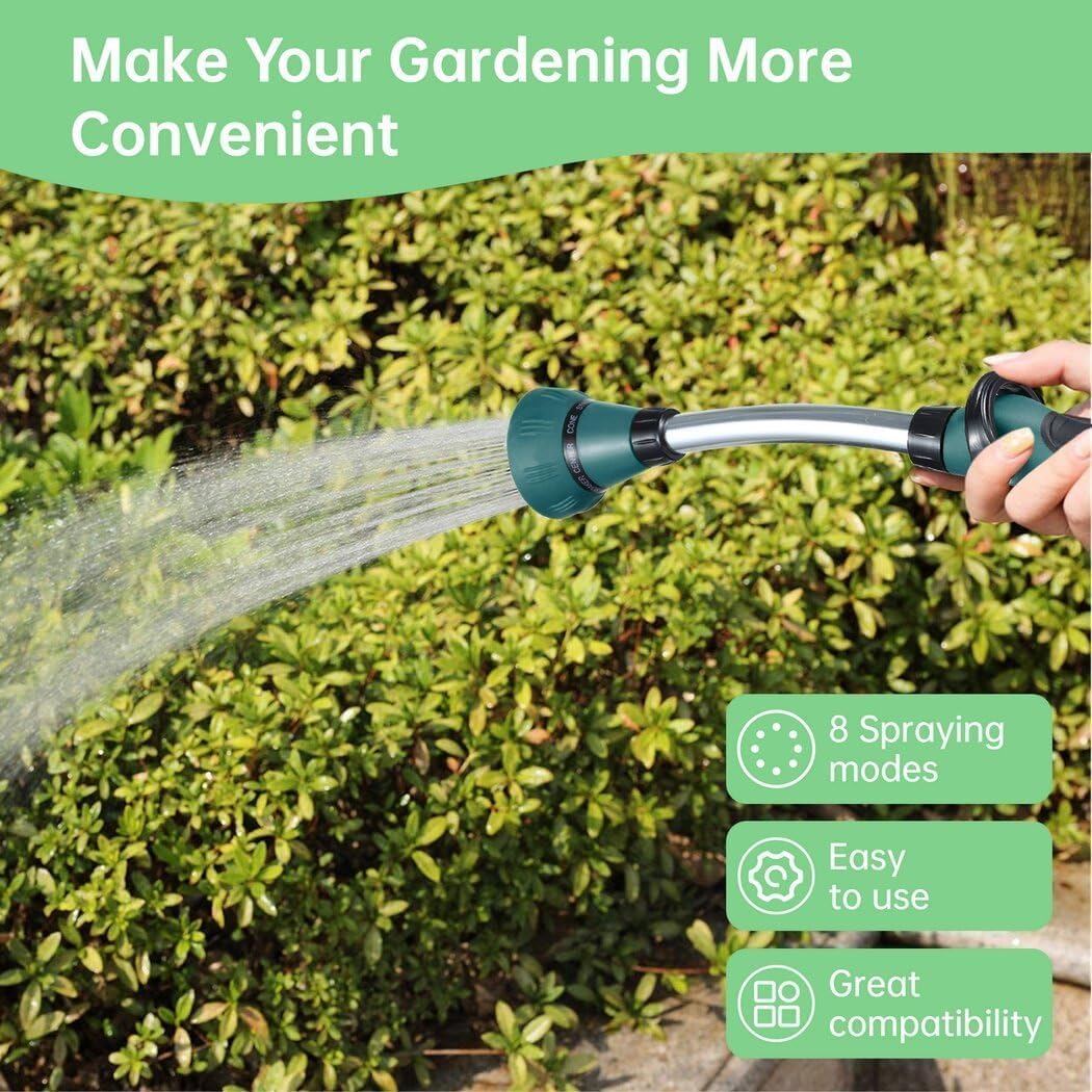 OMISTAR 15 ガーデン散水ワンド 2個 ホースノズルスプレー 8段階の調節可能なスプレーモード 親指コントロール シャットオ