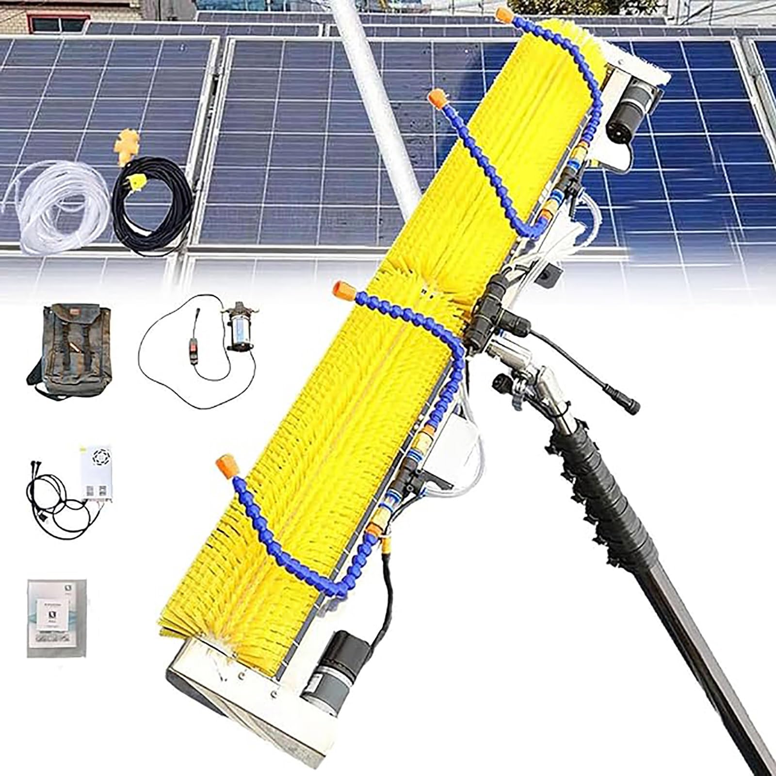 AYCDL Solar Panel Cleaning Brush and Pole Kit for High Windows and Photovoltaic Panels,2 meters