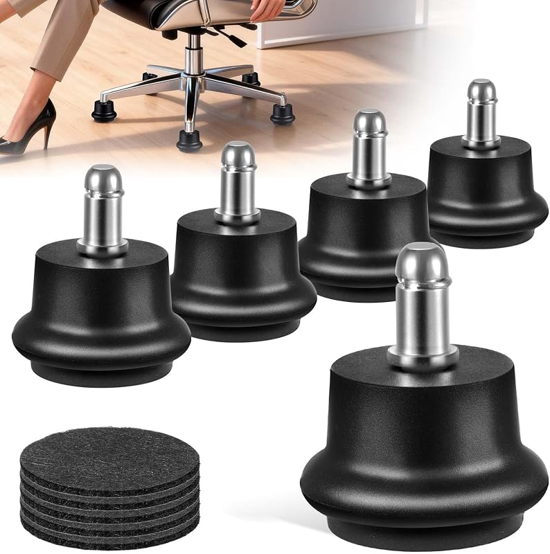 Bell Glides for Office Chair Replace Wheels Fixed Castors 5PCS | Bell Glides for Office Chairs; Replace Wheels With Fixed Castors; Protect Hardwood Floors; 5PCS Set For Stable Seating