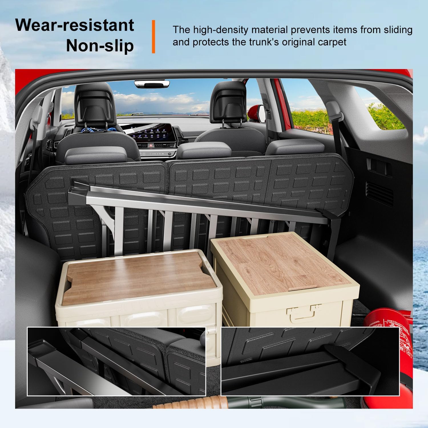 powoq Fuel&Hybrid Cargo Liner Compatible with 2023-2026 KIA Sportage Trunk Mat Cargo Mat Seat Back Protector TPE Mat (Not Fit PHEV) Replacement for 2023-2026 Kia Sportage Accessories (Backrest Mat)