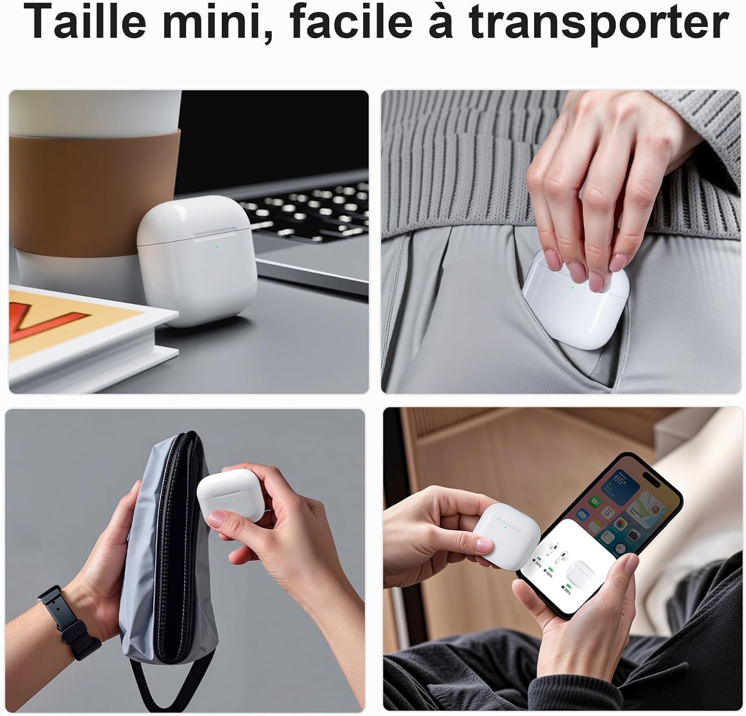Étui de Chargement sans Fil Compatible AirPods 4, 450 mAh, Bluetooth