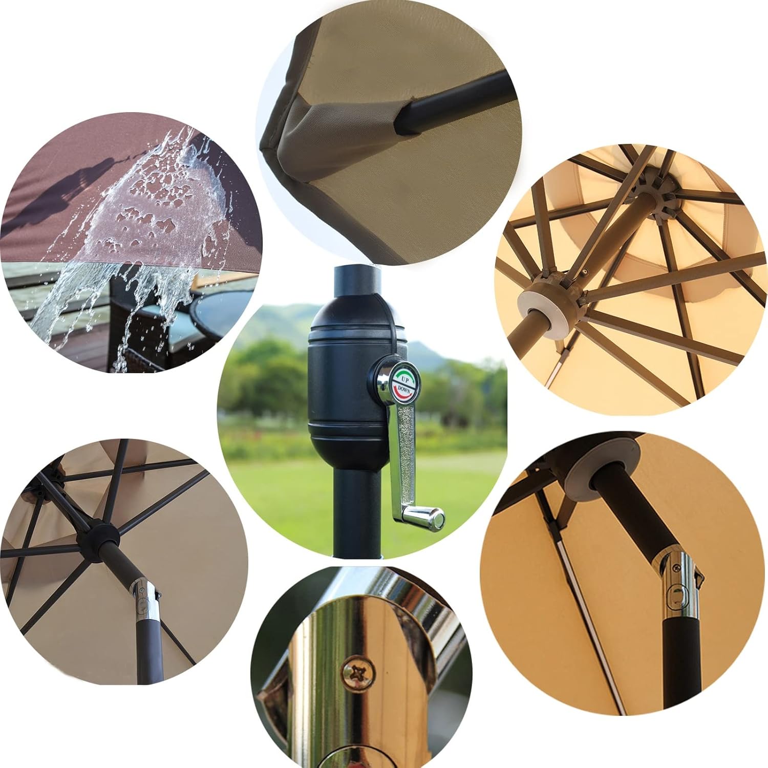 Garden parasols 1PCSOutdoor Tilt Mechanism Parasol, Round Rain Windproof Umbrella, Patio, Lawn & Garden, Shade Canopy Outdoor parasols