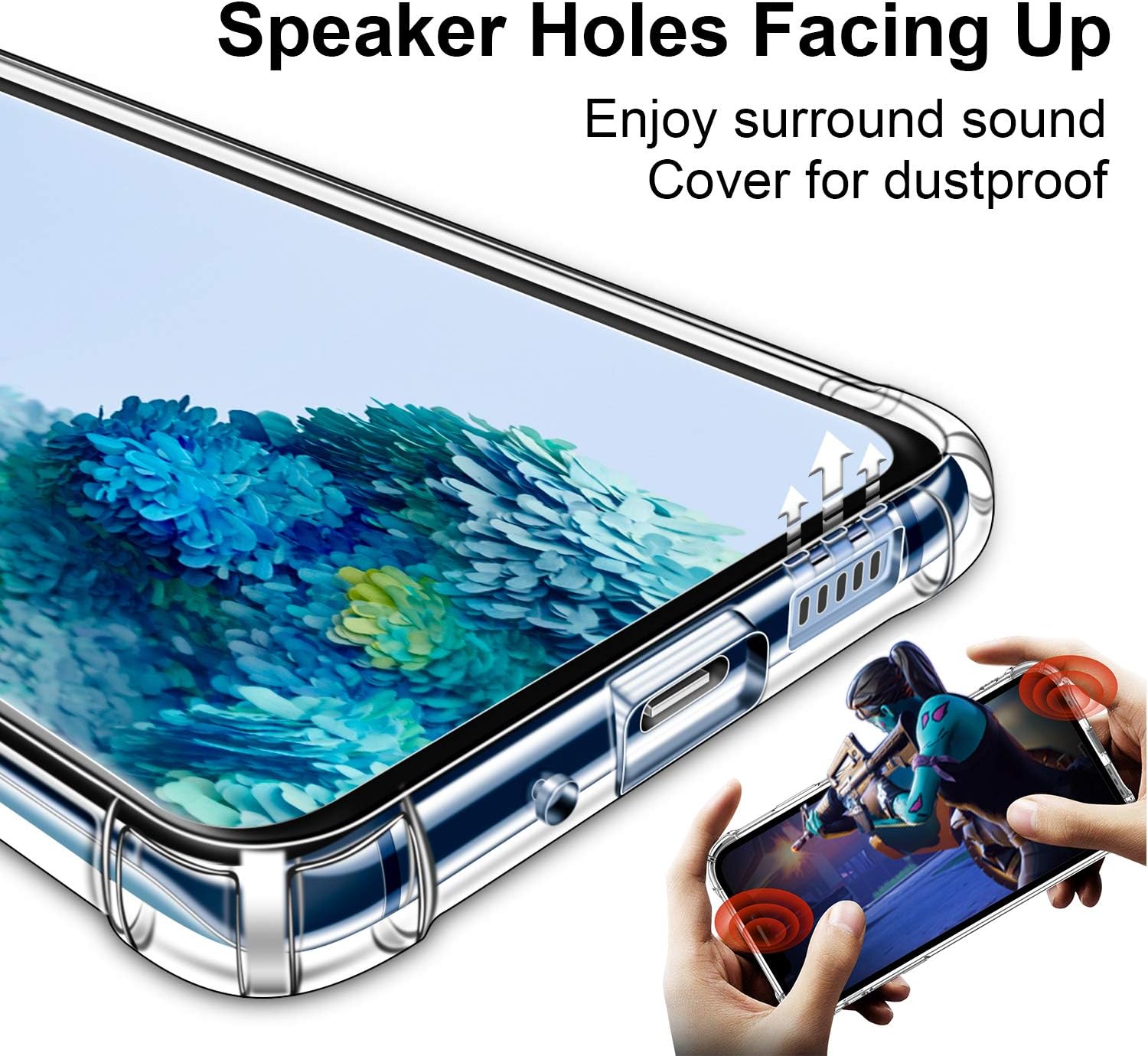 CANSHN Clear Protective Galaxy S20 Case, [Military Drop Protection] Slim Thin Case with Soft TPU Bumper Compatible with Samsung Galaxy S20 6.2 inch - Crystal Clear