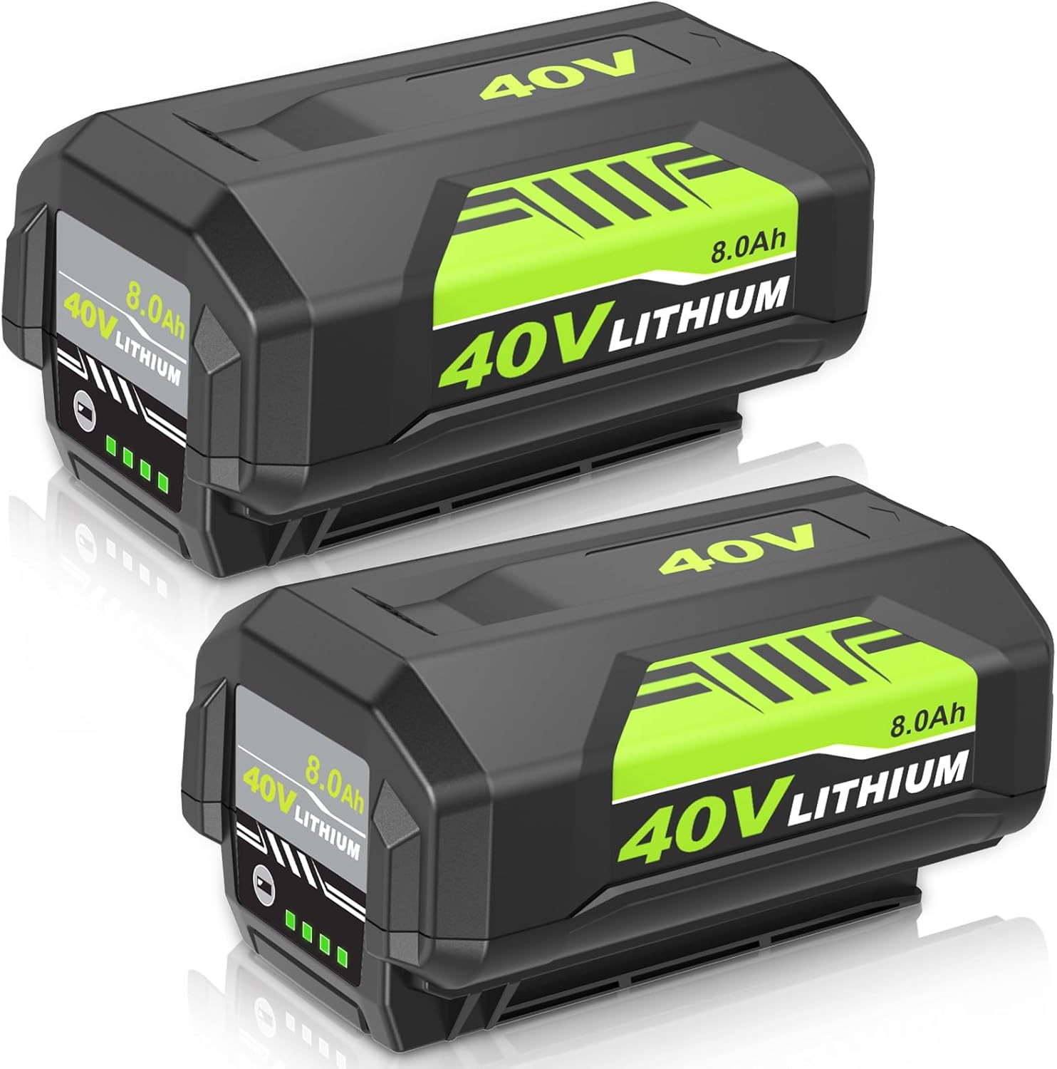2 Pack 8000mAh Lithium-ion Replacement for Ryobi 40V Battery Compatible with Ryobi 40 Volt Battery OP4075A OP40601 OP40602 OP4060A OP4040 OP40401 OP40501 OP4050A (Green)
