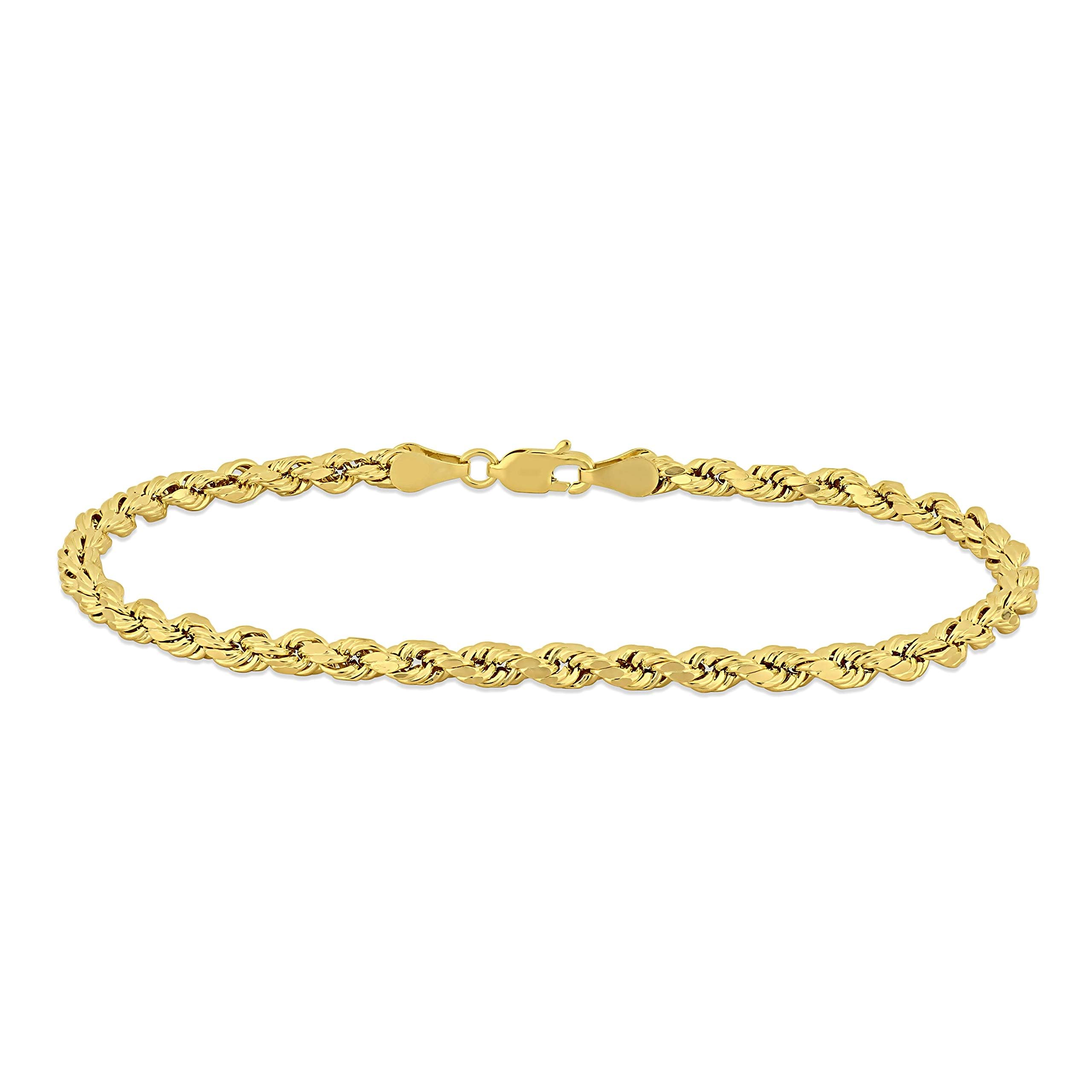 Gold Rope Chain for Men and Women in Real 10k or 14k Gold - Gold Rope Chain Bracelets