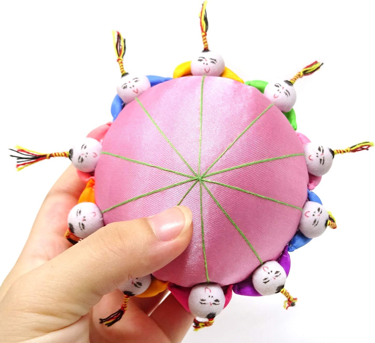 Honbay Handmade Product Chinese Traditional Style Needle Pin Cushion with 10 Kids (Pink) image 3