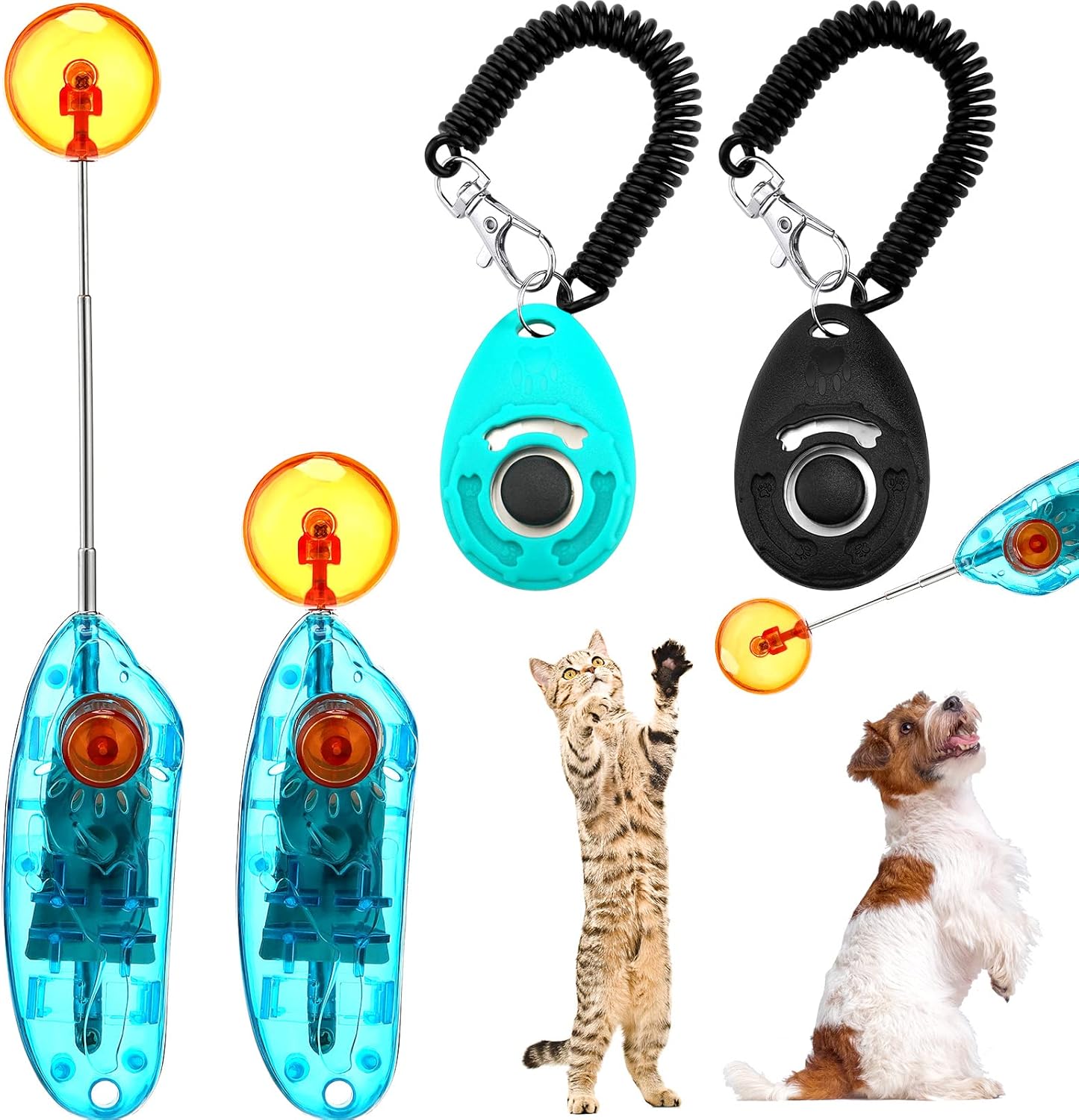 4 Pcs Cat Clicker Training Kit Includes 2 Pet Cat Training Target