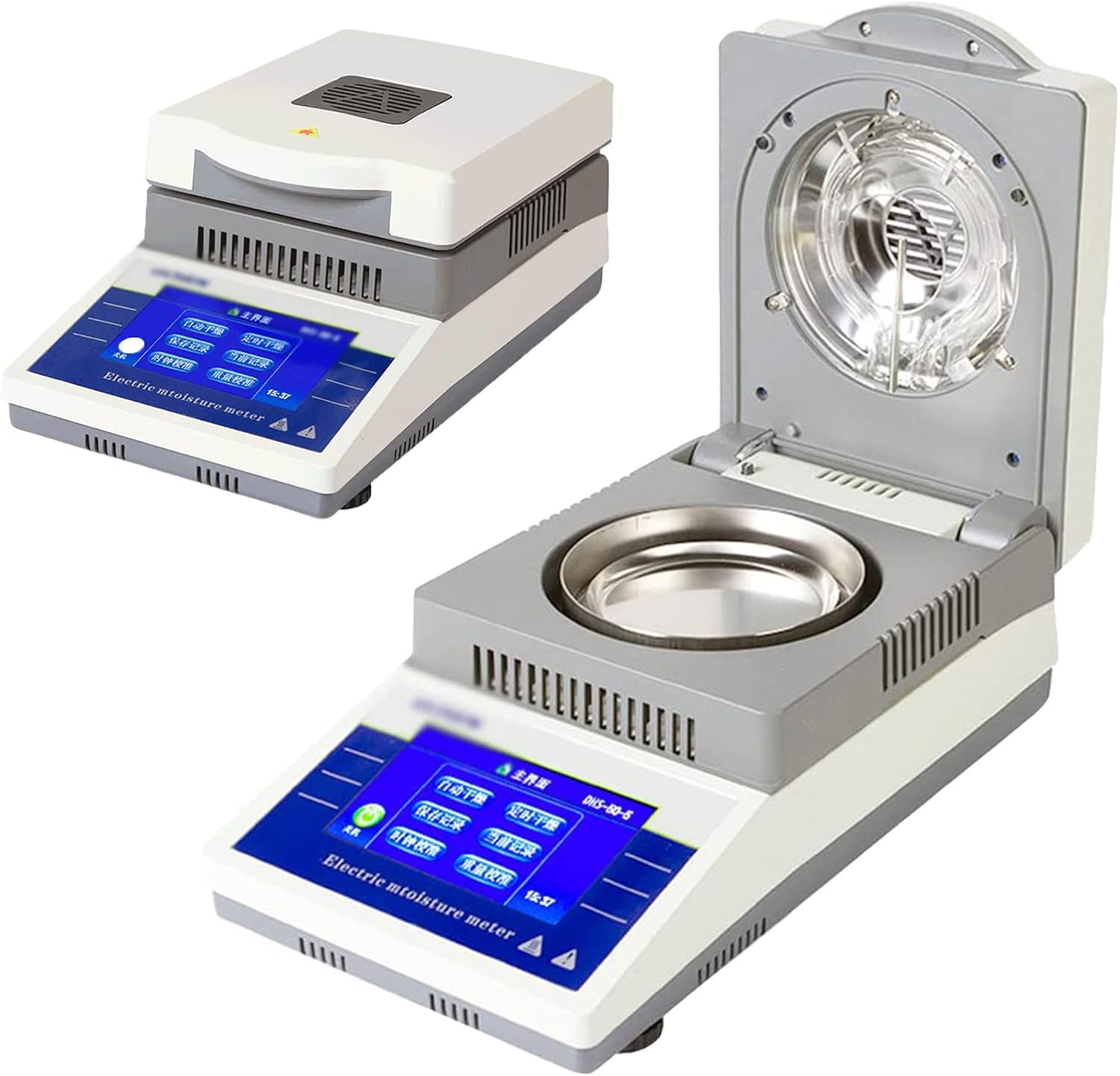 HENGMA Lab Halogen Moisture Analyzer, 0.005g Accuracy, 50g Capacity, 0.02% Moisture Readability, High Efficiency Halogen Lamp Heating,245x345x200mm