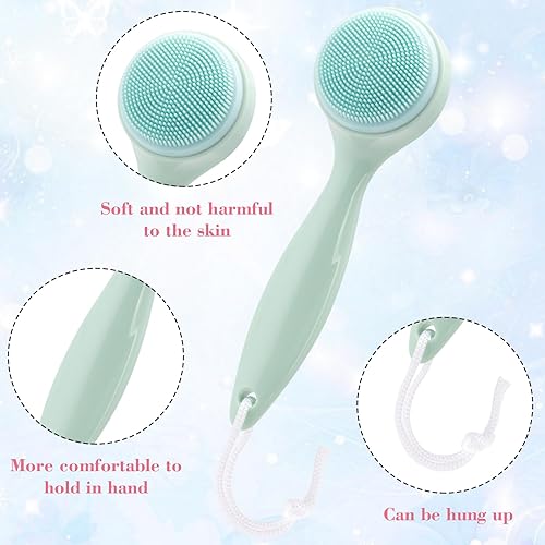 Miniatura 4 de Paquete de 3 cepillos de limpieza facial manual de silicona, agradable a la piel, impermeable, limpiador exfoliante para puntos negros, espinillas,