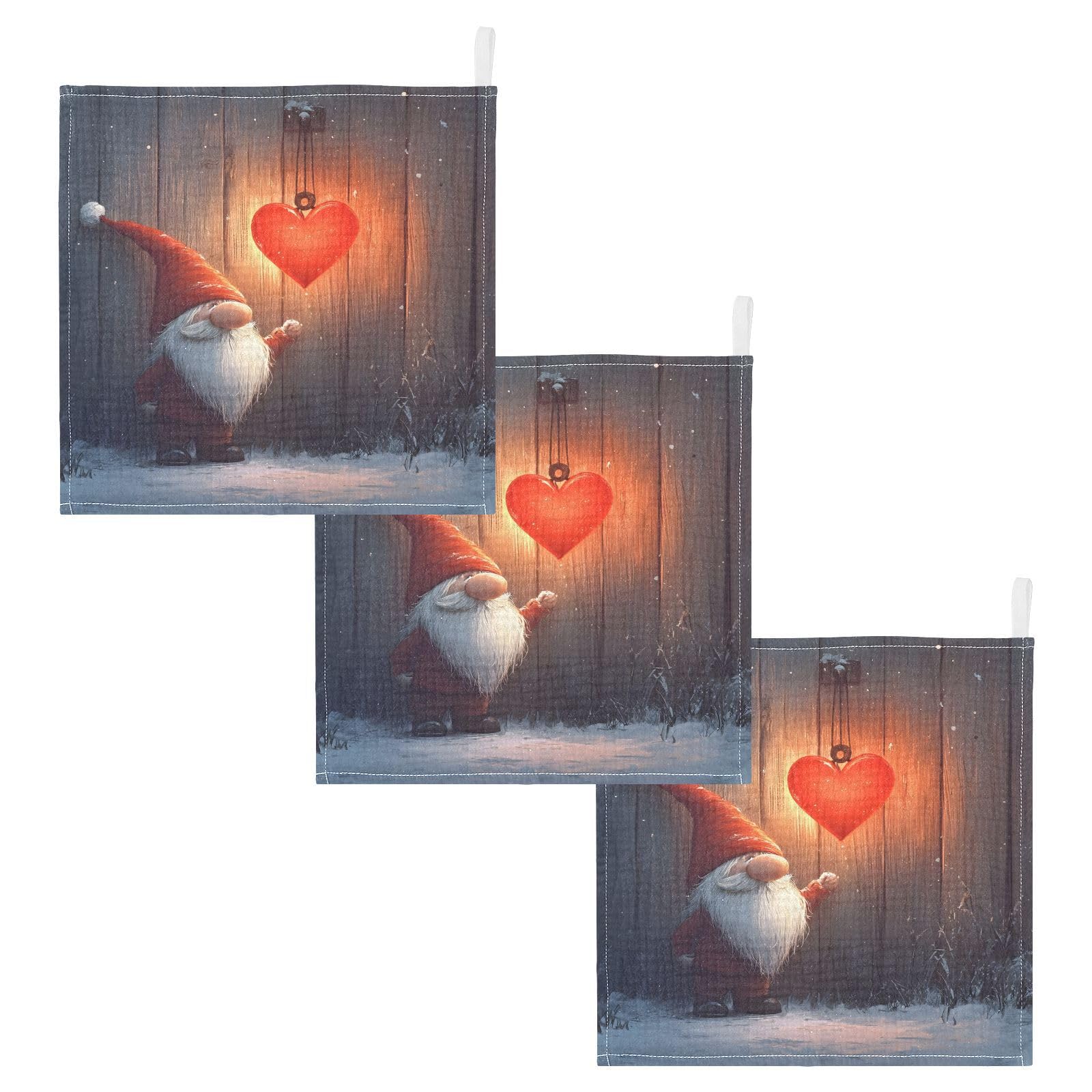 YETTASBIN Valentines Gnome Muslin Baby Hand Washcloths Soft Cotton Bath Face Towel 4 Layers Extra Absorbent Feeding Burp