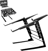 Vista 1 de Pyle PLPTS38 dispositivo universal dual de soporte para portátil, equipos de sonido estación de trabajo para mezclado de DJs