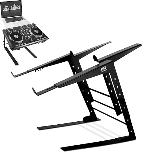 Pyle Portable Dual Laptop Stand - Standing Table with Adjustable