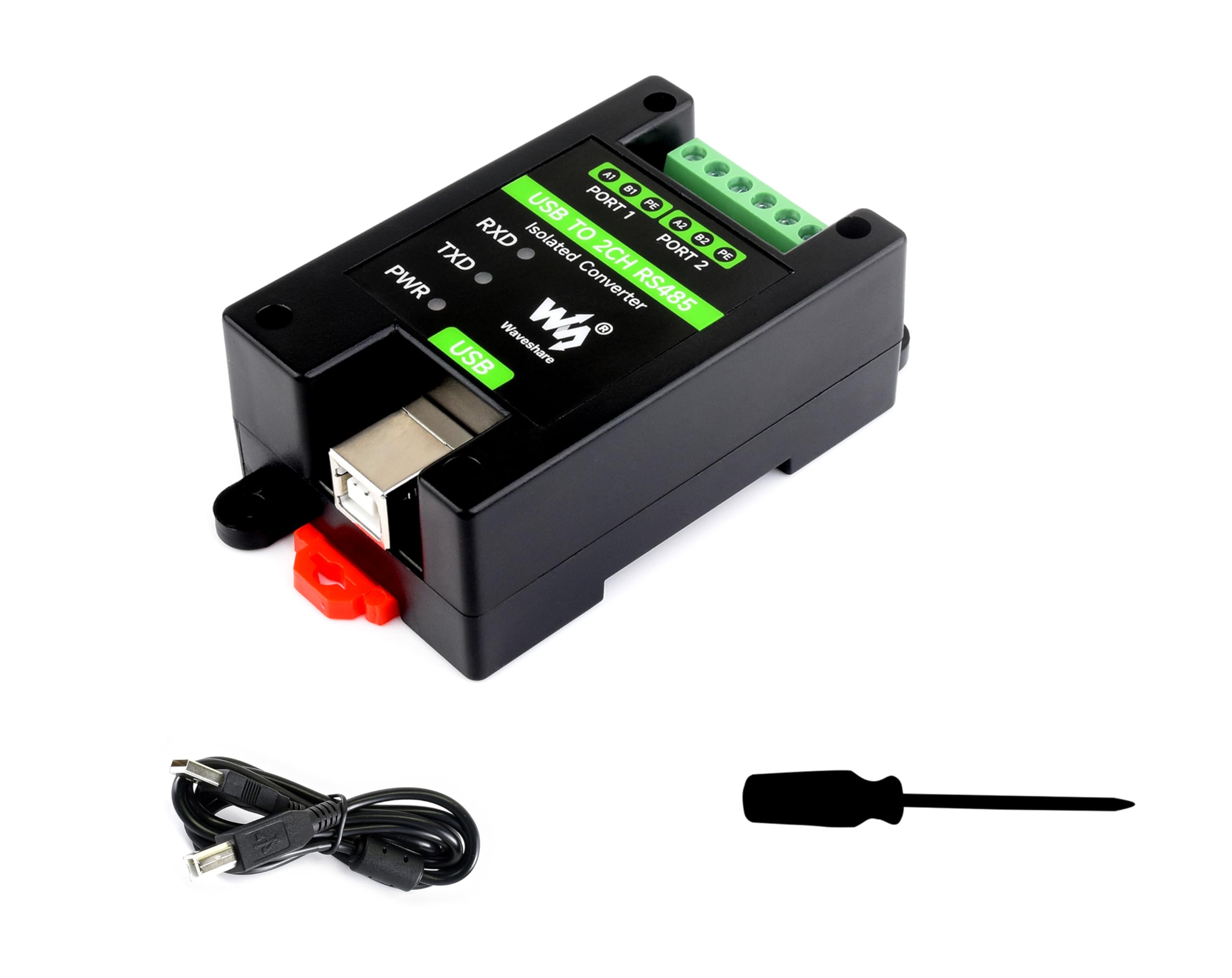 USB to RS485 Adapter, USB to 2CH RS485 Bidirectional Converter Industrial Grade Isolated, Onboard Original FT2232HL Chip, Stable and Reliable Communication, Support Win11/10/8.1/8/7 Linux Android