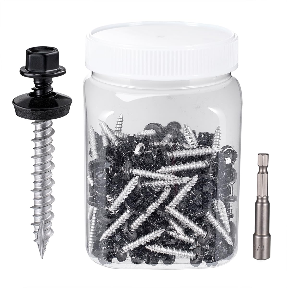 150 Black Roofing Screws - Metal Roof Repair -11