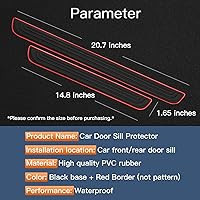 Vista 5 de W-POWER Protectores de placa para umbral de puerta de automóvil – Protectores universales de entrada para umbral de puerta, panel protector