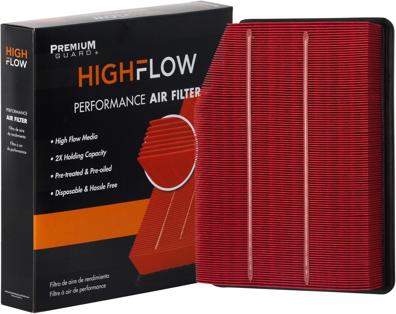 HIGHFLOW High Performance, Pre-Oiled Disposable Engine Air Filter PA99417X | Fits 2019-2025 Chevrolet Silverado 1500, 2019-2025 GMC Sierra 1500, 2021-2025 Chevrolet Tahoe, Suburban