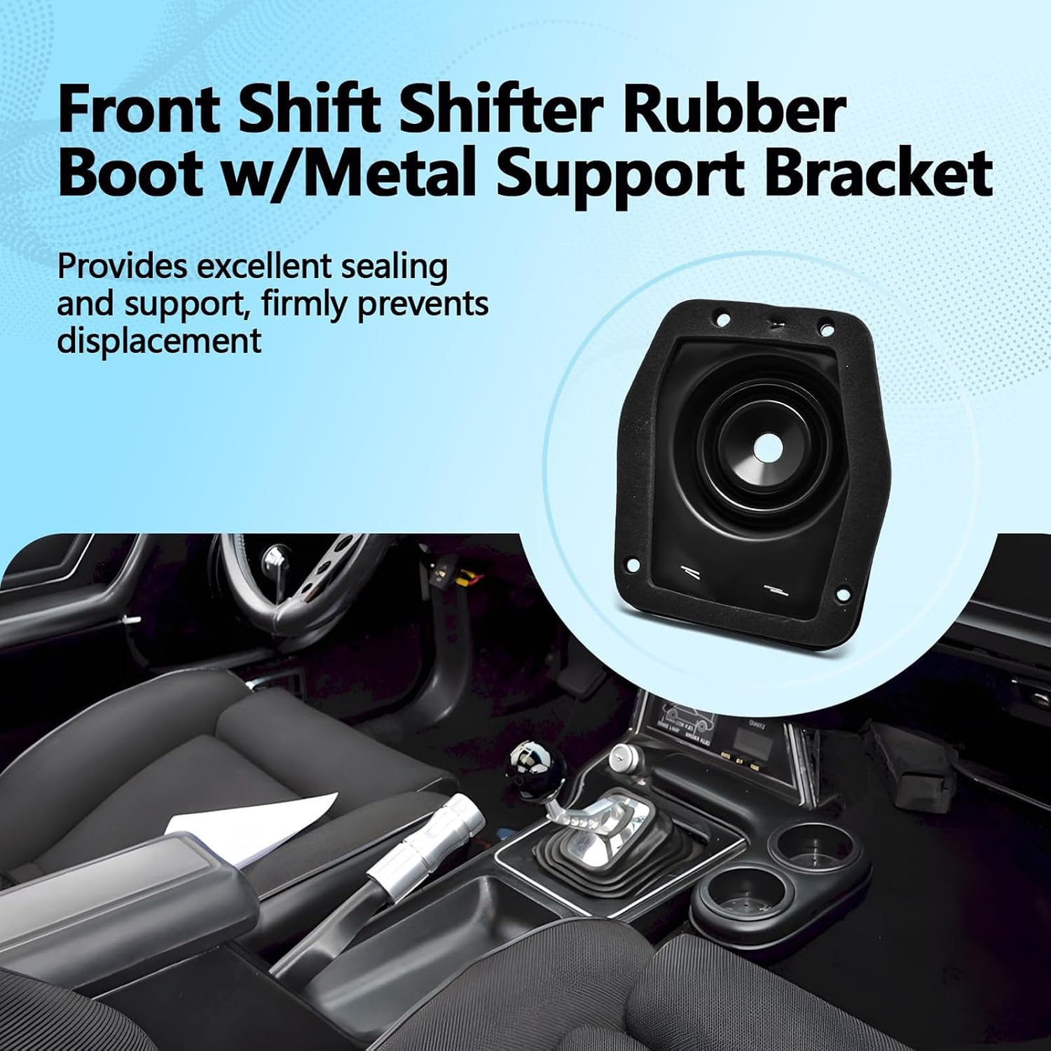 Manual Shifts Boot Seal for Vehicle 1979 2004 3R3Z7277R Direct Fit Replacement EPDM Rubber Heat Sound Barrier Seal